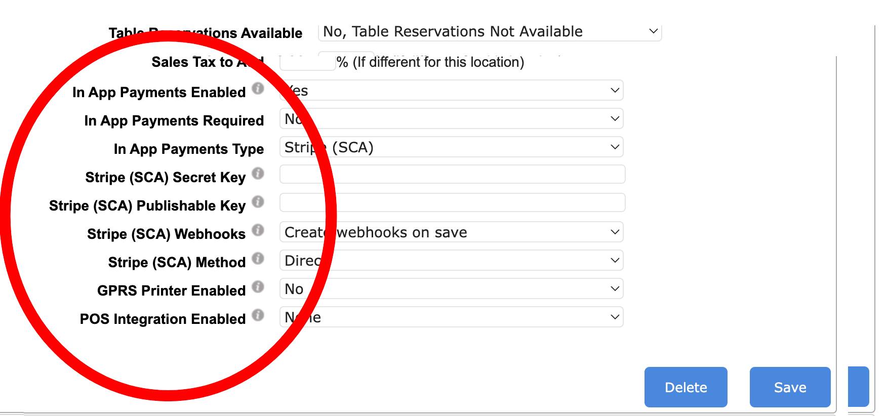 Enable the Stripe Keys